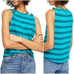 We The Free  Twist Knot Stripe Tank Top